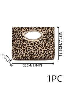 Cirelle 1Pc/2Pcs Portable PU Leather Hand Clutch Equipped With Shiny Metal Hardware. Retro Leopard And Minimalist Woven Designs Are Selectable. Large Capacity Holds Personal Essentials, Perfect For Multiple Occasions As A Refined Festival Gift For Females. - Multicolor - View 22
