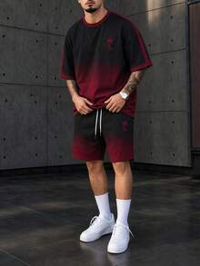 Gym Rark Set Olahraga Pria Kaos Lengan Pendek dan Celana Pendek Motif Mahkota, untuk Gym - MultiWarna - View 3