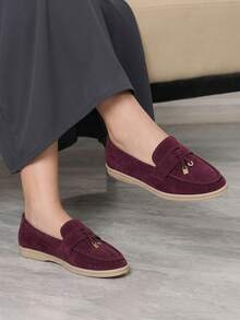 Sleekvia Women's Casual Comfortable Flat Loafers, Versatile For Daily Wear For Christmas - Deep Purple - View 4