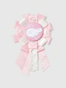 ROMWE Kawaii Pita Motif Polkadot Pink Putih Gaya Y2K dengan Desain Lencana, Dekorasi Tas Serbaguna, Bros, dan Dekorasi Lainnya. - Berwarna merah muda - View 2