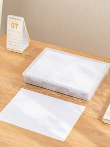 Kotak Penyimpanan Plastik Transparan Ukuran A4 dengan Tutup - Organizer Perlengkapan Kantor Meja Anti Debu, Penting untuk Musim Kembali ke Sekolah - MultiWarna - View 5