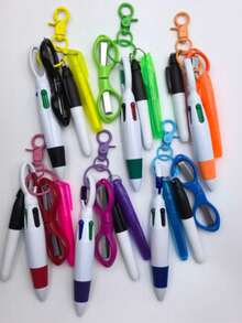 1/6 Set Nurse Badge Pen Tool Accessories Include Nursing Keychain Clip Set 4-In-1 Ball Pen With Mini Stainless Scissors For Nurse Doctor Day Gift, Back To School - multicolor - View 14