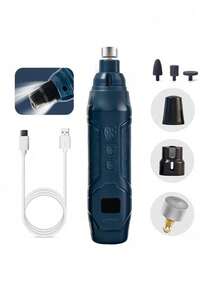 Teckwe Electric Pet Nail Polisher With LED Light For Convenient Trimming Of Cat And Dog Nails. Suitable For Small, Medium, And Large Dogs And Cats. Painless Noise Reducing Nail Polisher For Pet Care. 1200mAh Rechargeable Battery, USB Charging - View 7