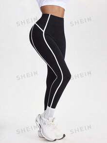Velisys Velisys 女款時尚條紋拼色修身運動緊身褲 3件組 - 黑與白 - 查看 6