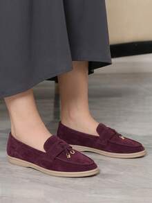 Sleekvia Women's Casual Comfortable Flat Loafers, Versatile For Daily Wear For Christmas - Deep Purple - View 6