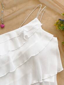 Soleia Women's Solid Color One-Shoulder Casual Versatile Daily Wear Top - White - View 5