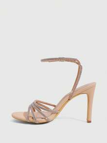 CUCCOO SZL Women's High Heels With Rhinestone Heels - Màu be bò bago pu - Xem 4