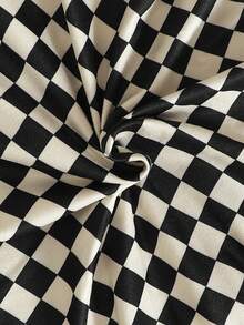 Baby/Toddler Boys' Casual Vintage Checkerboard Zip-Up Jumpsuit, Suitable For Spring/Autumn Outings & Lounging - Black - View 7