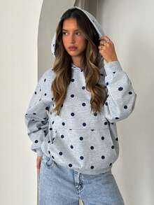 Aloruh Oversized 70s 80s Hoodie Relaxed Fit Dropped Shoulder Sweatshirt Back To School Cosy Cute Casual Every Y2K Brunch Airport Light Grey Autumn - Grey - View 6