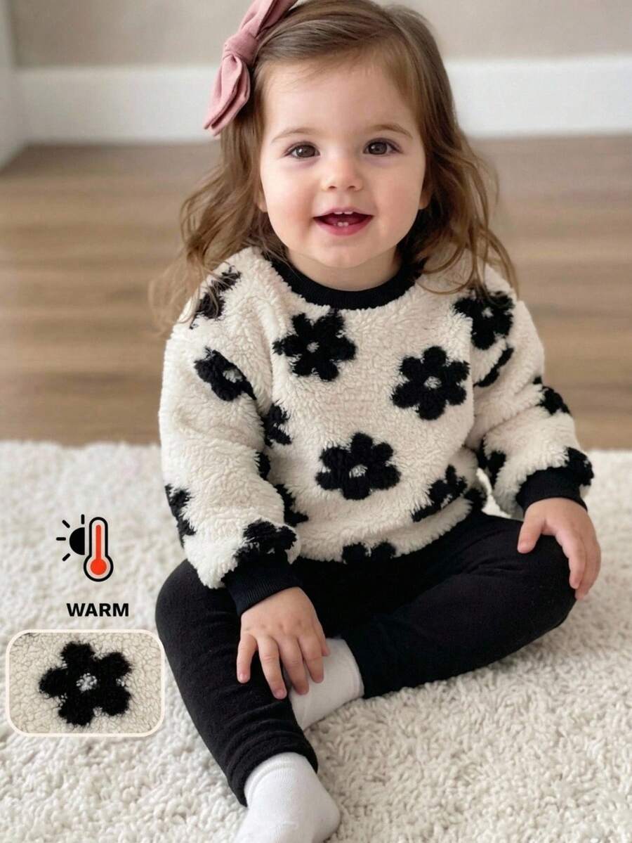 LMoss Kids Setelan 2 Potong Baju Sweatshirt dan Legging Motif Bunga untuk Bayi Perempuan - MultiWarna - View 1