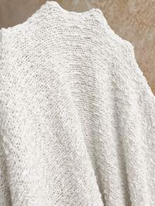 Soleia Women's Vacation Versatile Asymmetrical Shoulder Tie Strap Sweater Romper - White - View 8