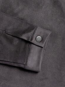 Calvornis Men's Solid Color Long Sleeve Zipper Front Casual Jacket - Dark Grey - View 7