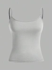 SHEIN EZwear 3件裝休閒極簡細肩帶修身女款背心上衣，適合夏季 - 彩色 - 查看 11