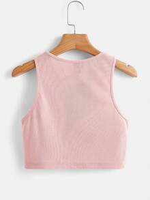 Y2Kool flow eat Artist Women Vacation Car & Letter Graphic Tank Top, For Summer, Holiday, Beach, Going Out, Festival - Baby Pink - View 3