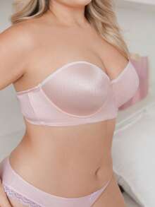 PetitDoll 1pc Smooth Rusty Dusty Plus Size Strapless Bra Party Summer Kawaii Rusty Dusty Kawaii - Baby Pink - View 3