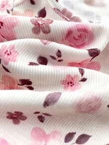 SHEIN Flower More Flower 新生兒長袖褲裝套裝 - 粉色 - 查看 6