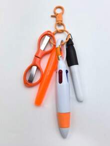 1/6 Set Nurse Badge Pen Tool Accessories Include Nursing Keychain Clip Set 4-In-1 Ball Pen With Mini Stainless Scissors For Nurse Doctor Day Gift, Back To School - multicolor - View 18