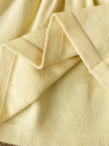 SHEIN Baby Girl Colorblock Patchwork Ruffle Long Sleeve Cute Knitted Dress - Yellow - View 10