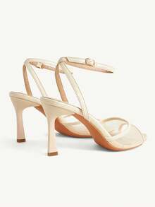 CUCCOO CHICEST Sandal Wanita Hak Tinggi Model One-Piece Jala Aprikot Terbaru untuk Musim Semi dan Musim Panas, Ujung Terbuka, Tali Pergelangan Kaki, Modis dan Nyaman, Serbaguna, Seksi, untuk Pesta, dan Elegan. - * 2024 lace mesh-13 aprikot 4 # - View 4
