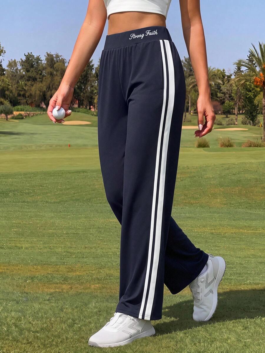 CourtClass CourtClass Celana Olahraga Wanita Warna Blok Biru Tua untuk Golf, Gym, dan Musim Panas - Navy Blue - View 1