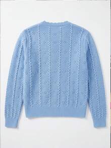 Cévolie Autumn/Winter Slouchy Loose Fit Elegant Casual Commute Knit Cardigan Versatile Sweater - Blue - View 5