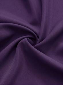 Veilorie Plus Size Metal Button Asymmetrical Hem Long Sleeve Shirt And Solid Color Long Pants 2 Pieces Set - Purple - View 10