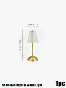 Table Lamp With Diamond Cut Crystal Glass Shade, Dimmable Warm LED Bedside Lamp, Minimalist Gold Metal Decorative Desk Lamp For Bedroom Living Room Home Decor - one-size - View 9