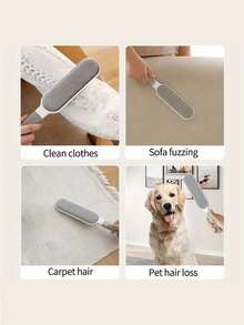 1 pieza, Cepillo reutilizable para eliminar el polvo, removedor de pelo de mascota de doble cara, cepillo manual antiestático para pelusas, adecuado para gatos, ropa, sofás, muebles, ropa de cama, limpieza de alfombras, hecho de polipropileno duradero, sin necesidad de energía - Multicolor - Ver 9