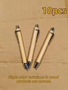 3/5/10/20/50Pcs Bamboo Wooden Ballpoint Pen, Retractable Smooth Writing Gift Pen For Office, School, Home, Business, Promotional Giveaway - Bamboo Pen - View 9