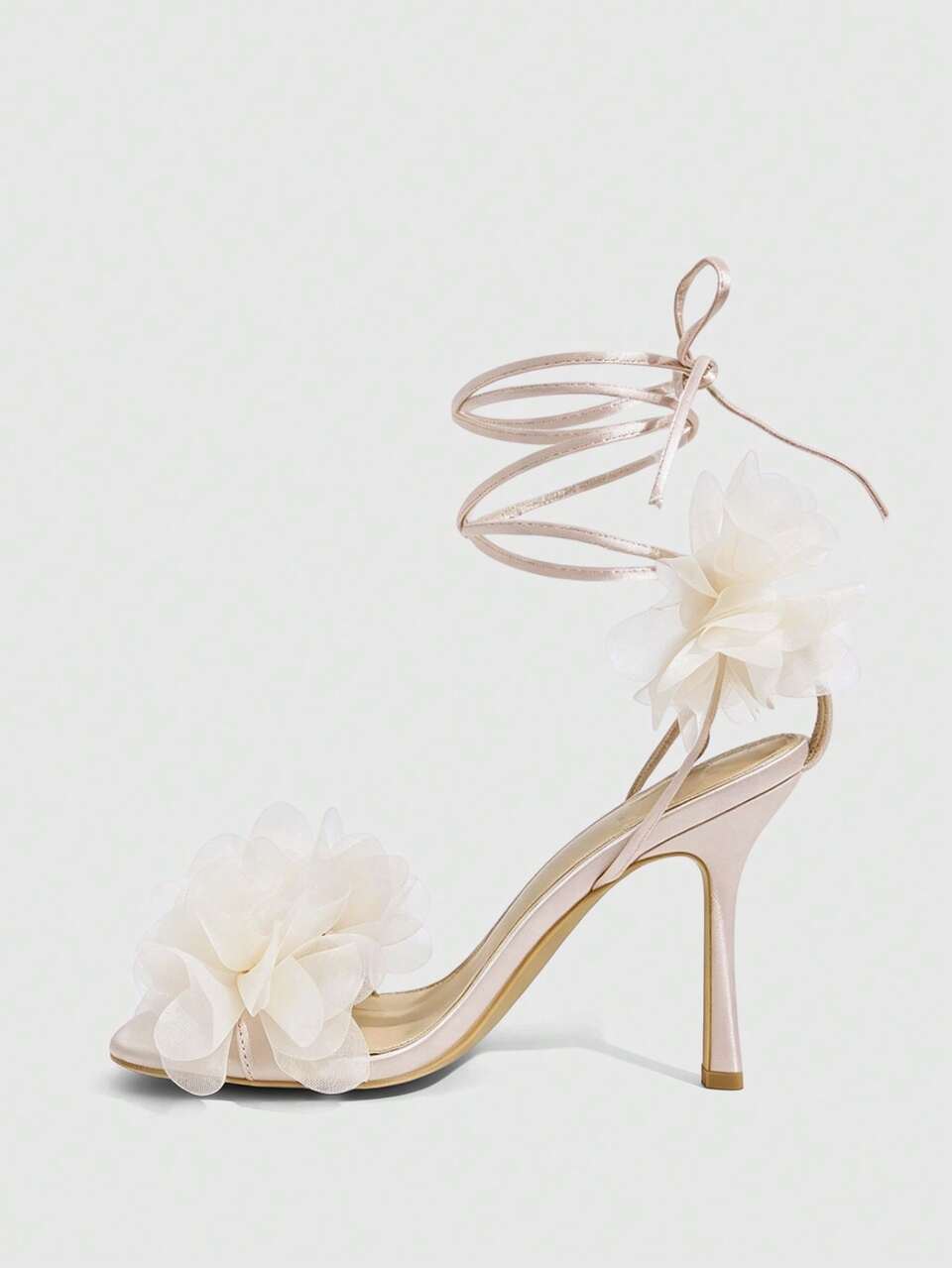CUCCOO SZL Women's Fashionable & Elegant 3D Floral Decor Heeled Sandals, Summer Valentine's Day Spring Shoes