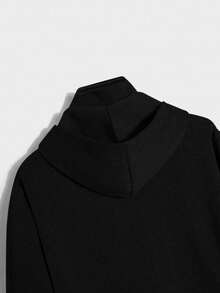 SHEIN 青少年男孩灰色花卉雙層領廓形運動衫，休閒學院風，舒適時尚，極簡百搭，柔軟面料，適合日常穿著、學校、旅行、戶外運動，四季皆宜 - 彩色 - 查看 5