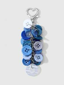 ROMWE Kawaii 1 Creative, Unique, Simple And Multi-Colored Irregular Flat Button DIY Keychain Bag Pendant, Suitable For Sisters To Wear, Holiday Gift - Multicolor - View 5