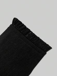 Balvessa Women's Black Patchwork Frayed Hem Short Jacket - Black - View 3