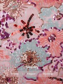 Glamine 女款綠色亮片刺繡細肩帶綁帶露背上衣，時尚性感度假風夏季上衣 - 粉色 - 查看 4