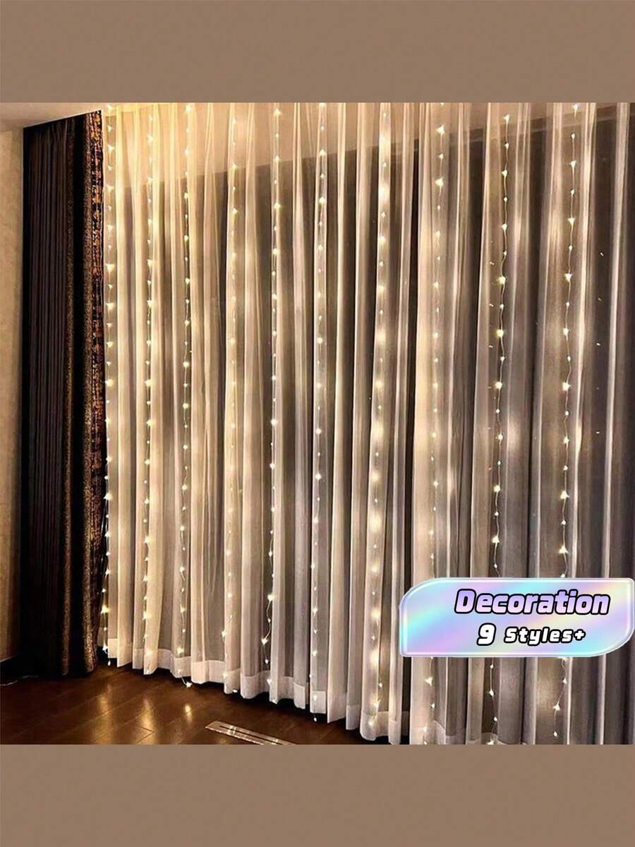 仙女燈串 3/6M 8種模式 LED 臥室燈 婚禮聖誕裝飾 派對節日戶外燈 USB 窗簾燈,聖誕 - USB窗簾燈 - 查看 1