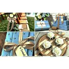 1 Rollo de Cinta de Satén de Poliéster - Caja de Regalo, Caja de Caramelos, Caja de Pastel, Cinta de Decoración de Flores Frescas (Teñida a Máquina con Ligera Diferencia de Color) - Caqui - Ver 6