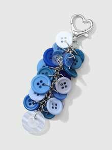 ROMWE Kawaii 1 Creative, Unique, Simple And Multi-Colored Irregular Flat Button DIY Keychain Bag Pendant, Suitable For Sisters To Wear, Holiday Gift - Multicolor - View 6