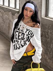 Coolane 女款春季哥德風 Grunge Y2K 丘比特圖案舒適馬查多 - 白色 - 查看 4