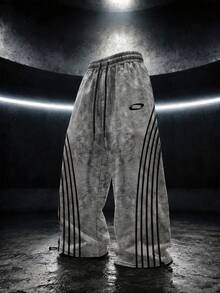 RISE LYT Men's Colorblock Striped Washed Distressed Sports Long Pants - Multicolor - View 1