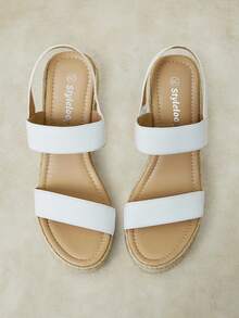 Styleloop Sandalias de plataforma y cuña para mujer - Blanco - Ver 3