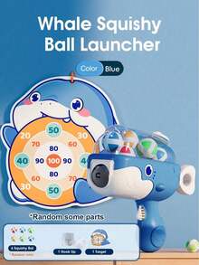 Whale-Shaped Sticky Ball Gun Toy, Target Ball Game, Children'S Multiplayer Shooting Competition, Parent-Child Interaction, Shooting Toy For Boys - Multicolor - View 16