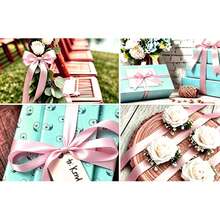 1 Rollo de Cinta de Satén de Poliéster - Caja de Regalo, Caja de Caramelos, Caja de Pastel, Cinta de Decoración de Flores Frescas (Teñida a Máquina con Ligera Diferencia de Color) - Rosa - Ver 6