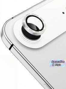 1pack Diamond Lens Film Lens Protection Ring/Shell Tempered Glass [Scratch Resistant] Metal Single Ring Camera Screen Protection Film Lens Cover Lens Protection Ring, Compatible With Iphone 17 And 17air - Silver - View 1