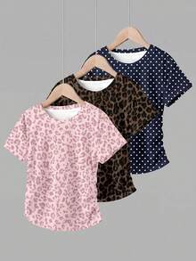 3PCS Tween Girls T-Shirts - White - View 2