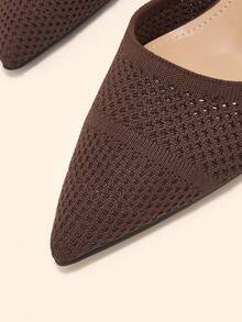 CUCCOO BASICS Fabric Fabric Stretch Back Strap High Heel Shoes Suitable For Commuting - Coffee Brown - View 7