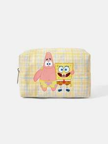 SpongeBob SquarePants | SHEIN 1件裝 化妝包 多用途超大容量 極輕量便攜 耐用百搭實用 時尚簡約休閒度假風 中性運動可愛卡通風 拼色透氣耐磨 可折疊防塵易收納 適合假期、戶外工作、辦公室、通勤、旅行，適合作為禮物，年輕女性與上班族的理想選擇 - 海星 - 查看 1