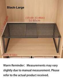 Expandable Wardrobe Organizer Rack - Space-Saving Vertical Storage Rack With Adjustable Height, Suitable For Clothes, Shoes, And Cabinets - Easy To Install, For Wardrobe Organization, Home Organization, Simple Design, Sturdy Structure, Home Storage - Multicolor - View 7