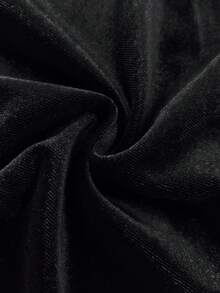 Velvienne Versatile Premium Velvet Metal Buckle Plus Size Blazer Dress - Black - View 4