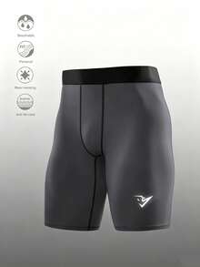 Gym Rark Shorts de capa base deportiva con estampado geométrico y cintura elástica para hombres - Gris - Ver 3