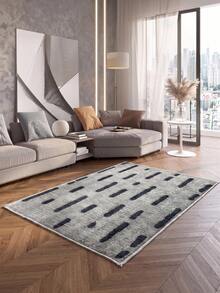 Digital Print Non-Slip Washable Runner Rug/Area Rug, Living Room Rug, Modern Design, Modern, Scandinavian, Bohemian And Classic Style, 100% Polyester, Made In Turkey - Grey - View 3